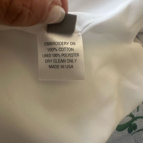 Lela Rose Blue Checker Flower Embroidered Sleeveless Maxi Women's Dress size 10 - Picture 11 of 12